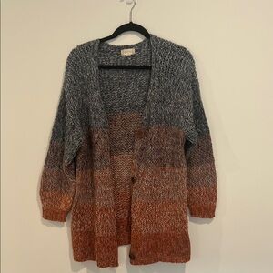 Altar’d State Gradient Knit Cardigan in Blue and Orange